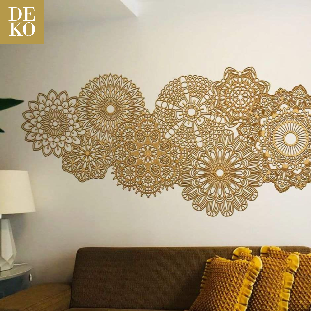 Instalación fácil del mural mandala en una pared decorativa