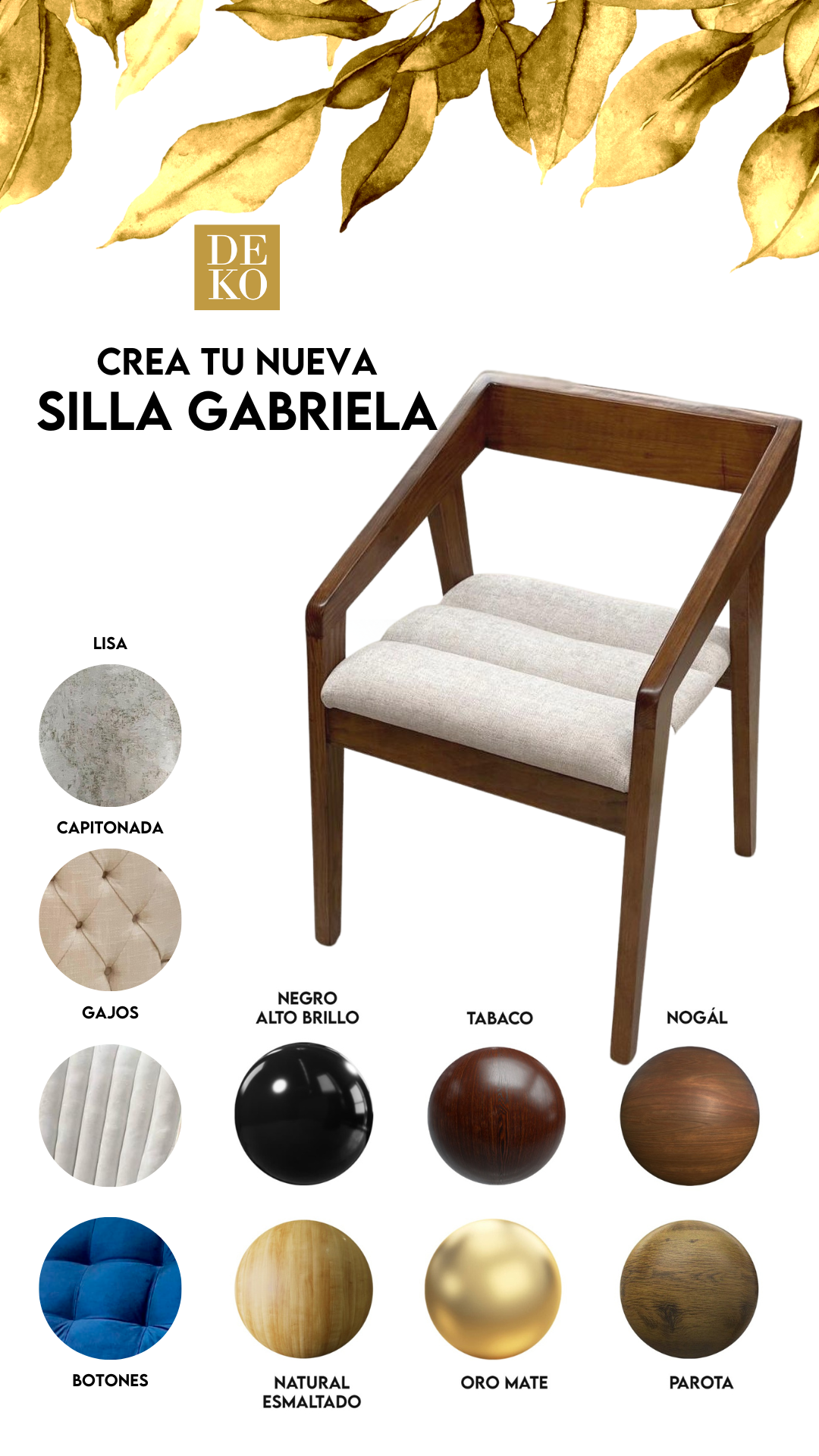 Sillas de Madera - Modelo Gabriela con Envío Gratis