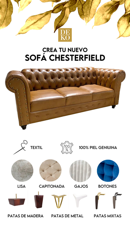 Loveseat Chesterfield Sillones | Muebles DEKO | Comodidad en Cuero