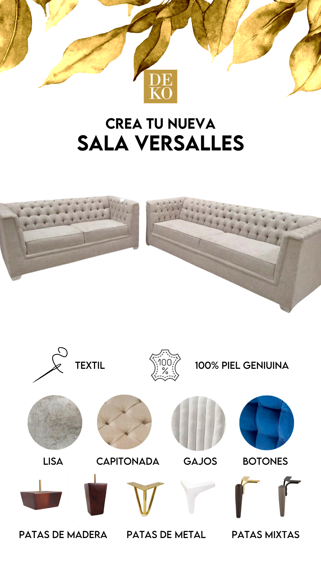 Salas Modernas - Sala Modelo Versalles con Envío Gratis en DEKO