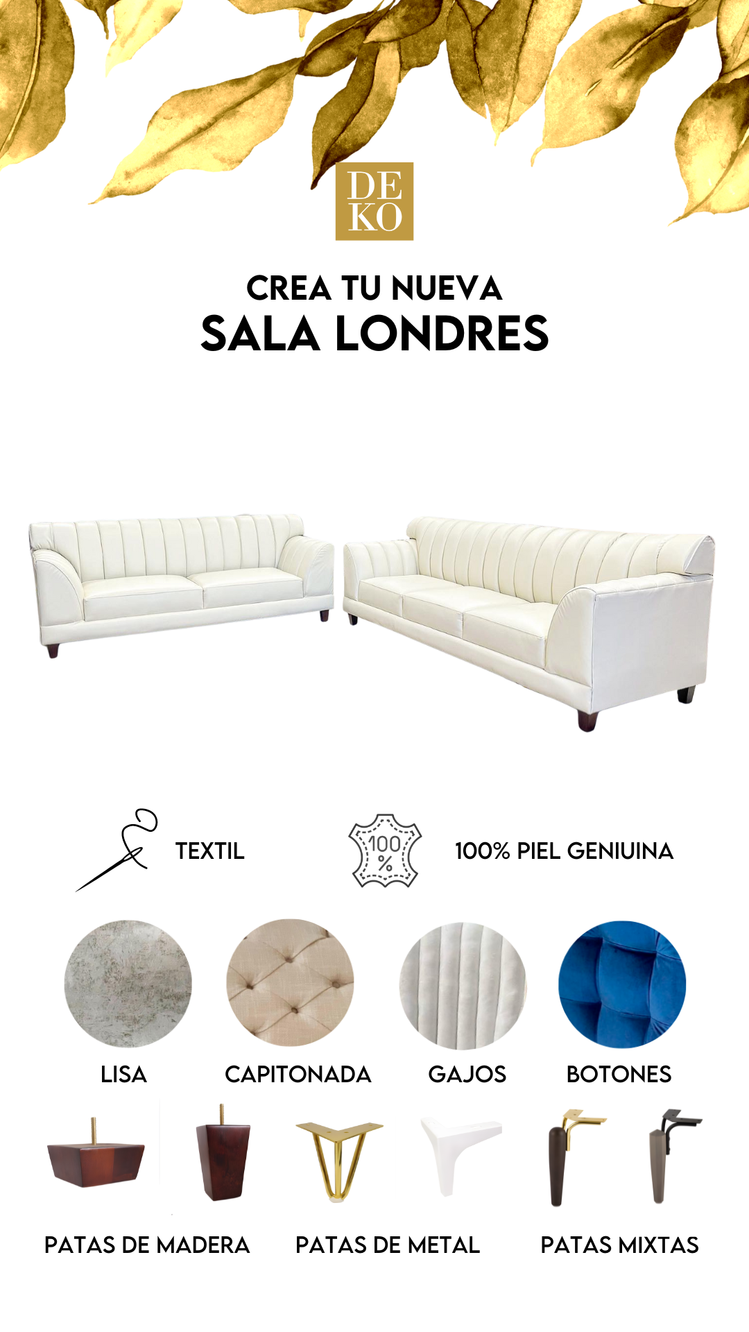 Salas Modernas - Sala Modelo Londres con Envío Gratis en DEKO