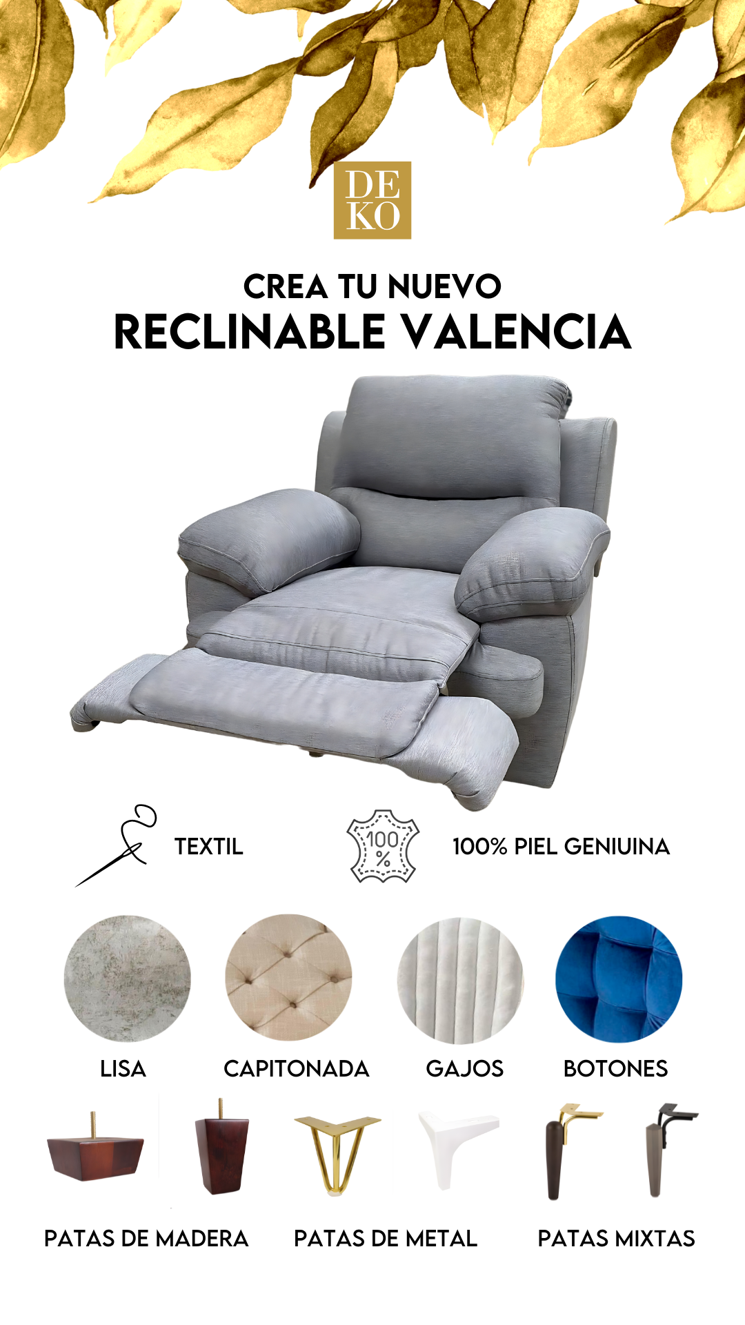 Sillón Individual Valencia Reclinable con Envío Gratis en DEKO
