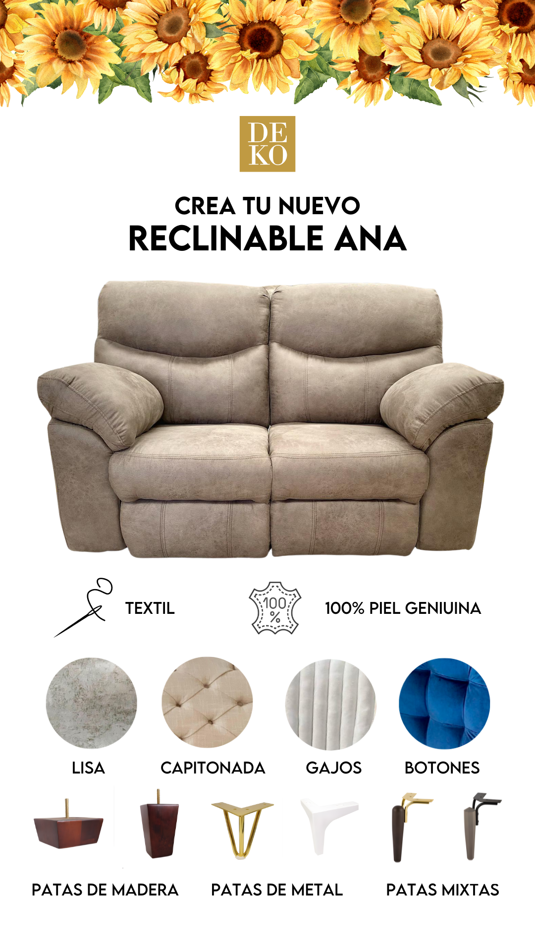 Love Seats - Modelo Reclinable Ana con Envío Gratis en DEKO