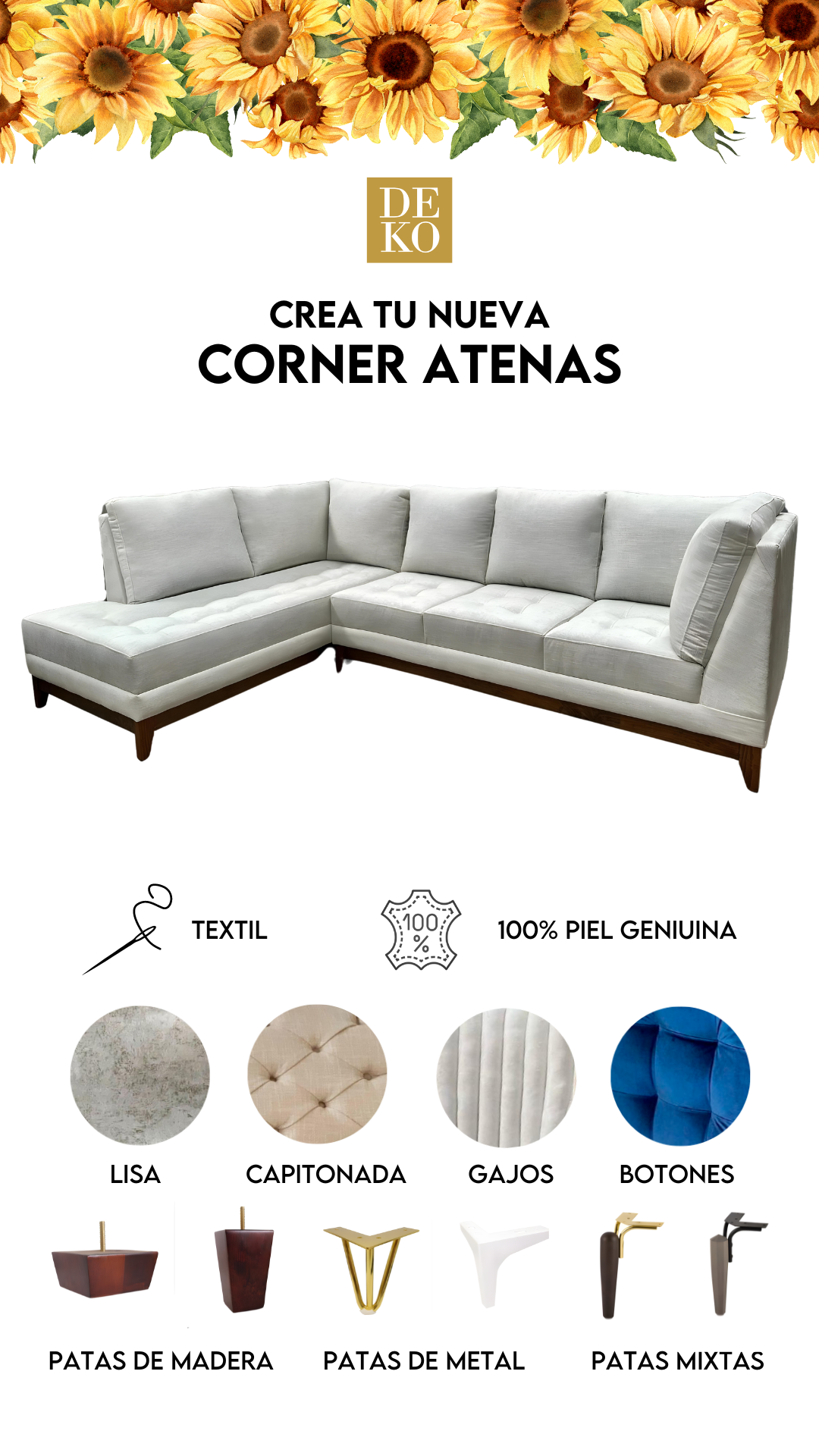 Salas Modernas - Modelo Atenas Esquinera con Envío Gratis en DEKO