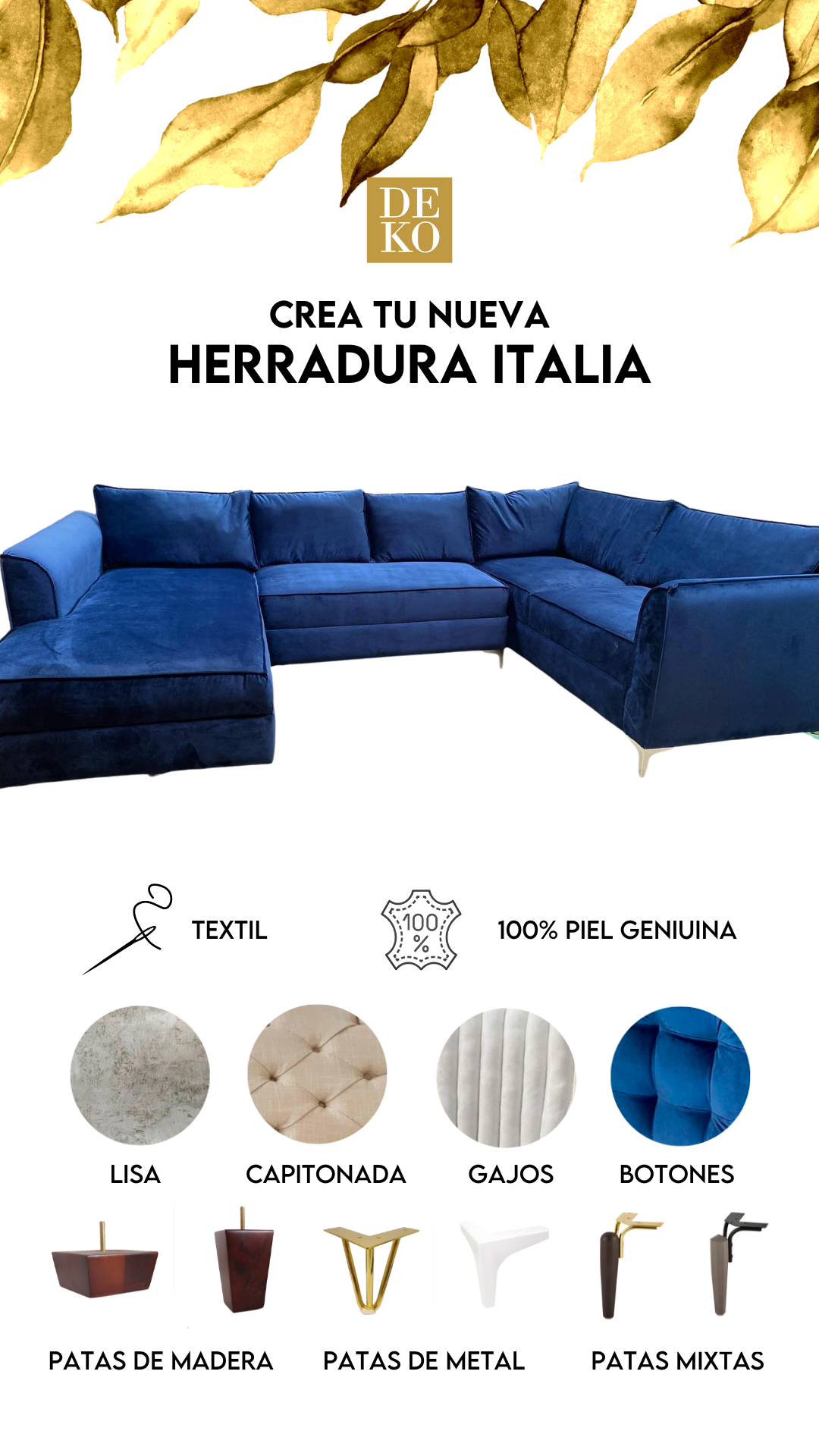 Sala de Piel - Modelo Italia Corner con Envío Gratis en DEKO