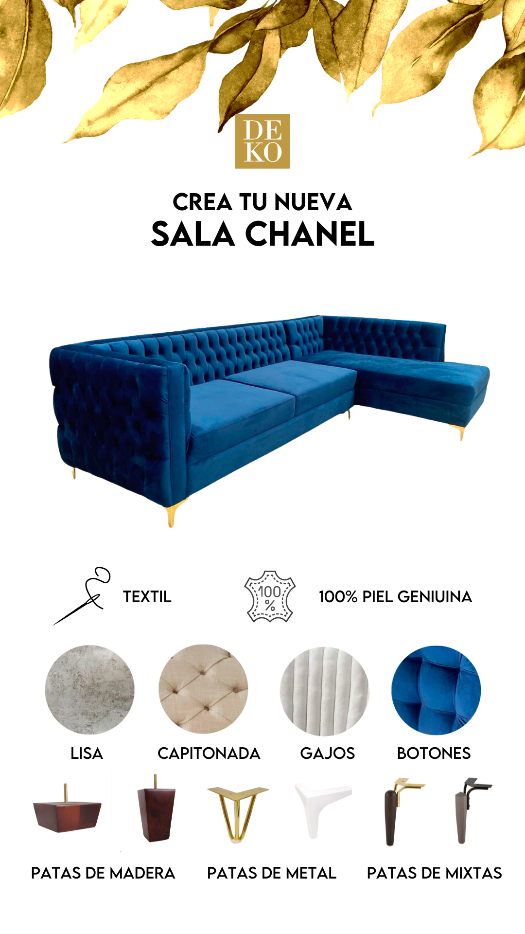 Salas Modernas - Modelo Chanel Esquineras con Envío Gratis